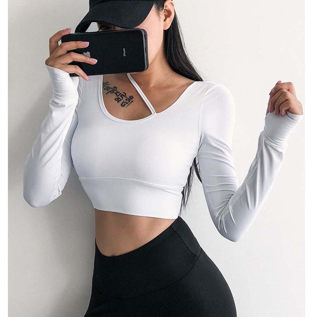Women long sleeve Sexy Sports T-shirt running clothing